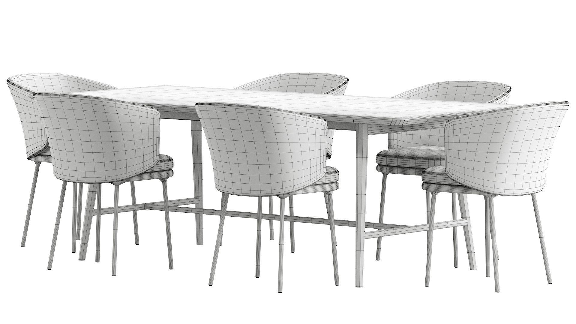 Holland table and Senso chairs 3D model_19