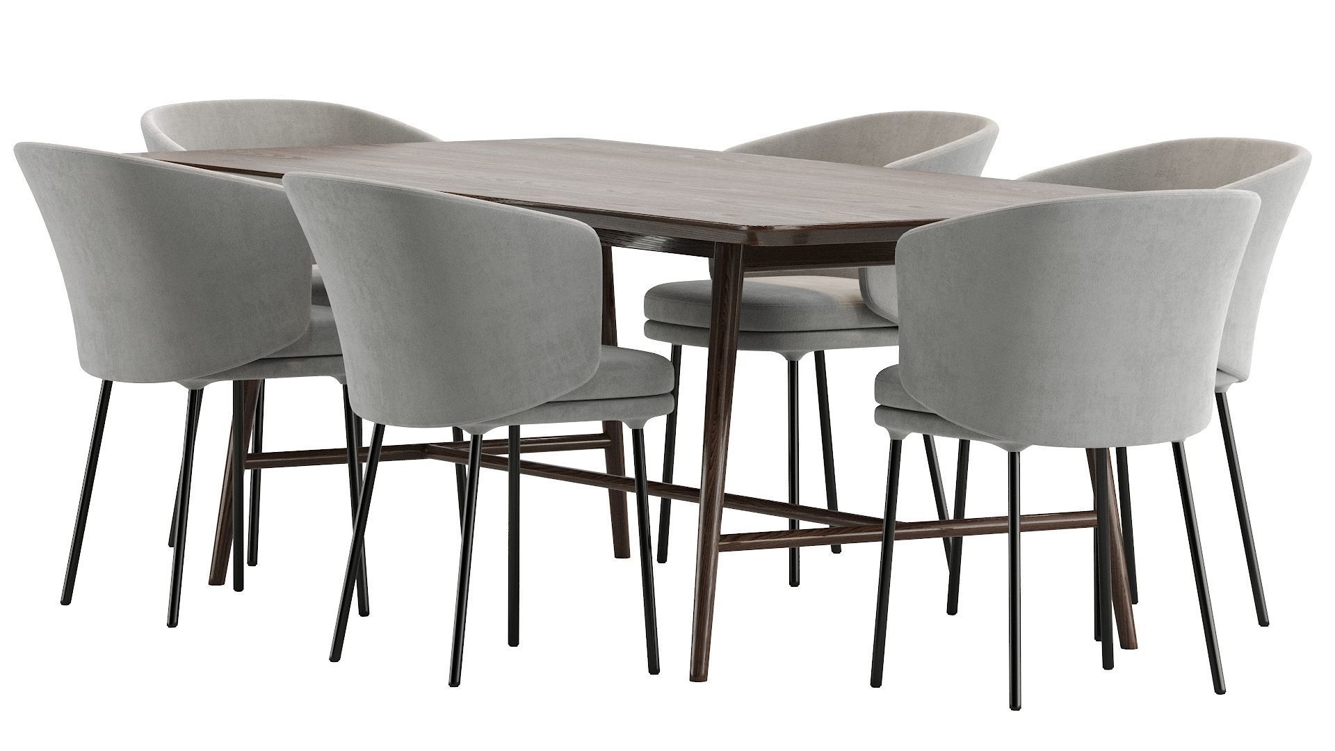 Holland table and Senso chairs 3D model_1