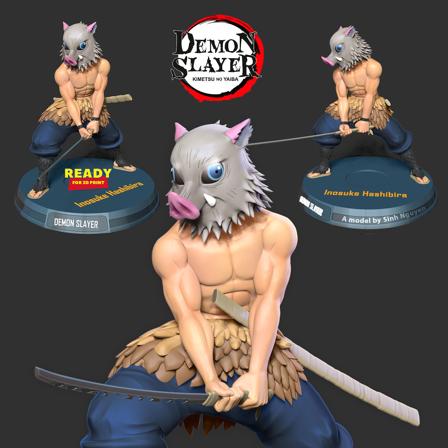 Inosuke Hashibira 3D print model_1