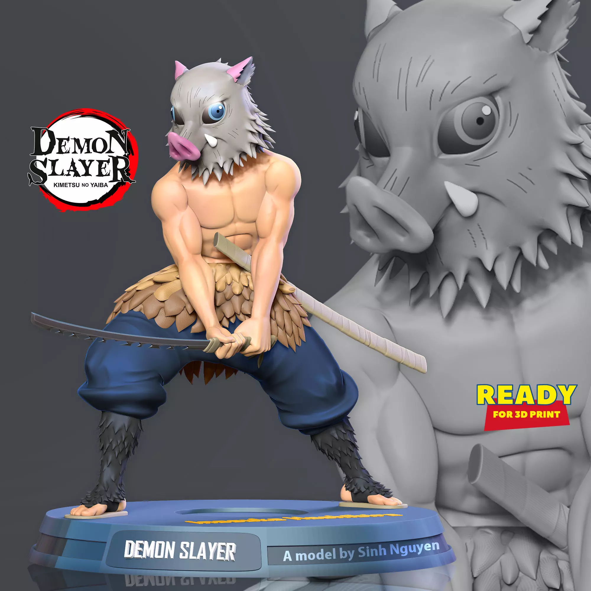 Inosuke Hashibira 3D print model_0