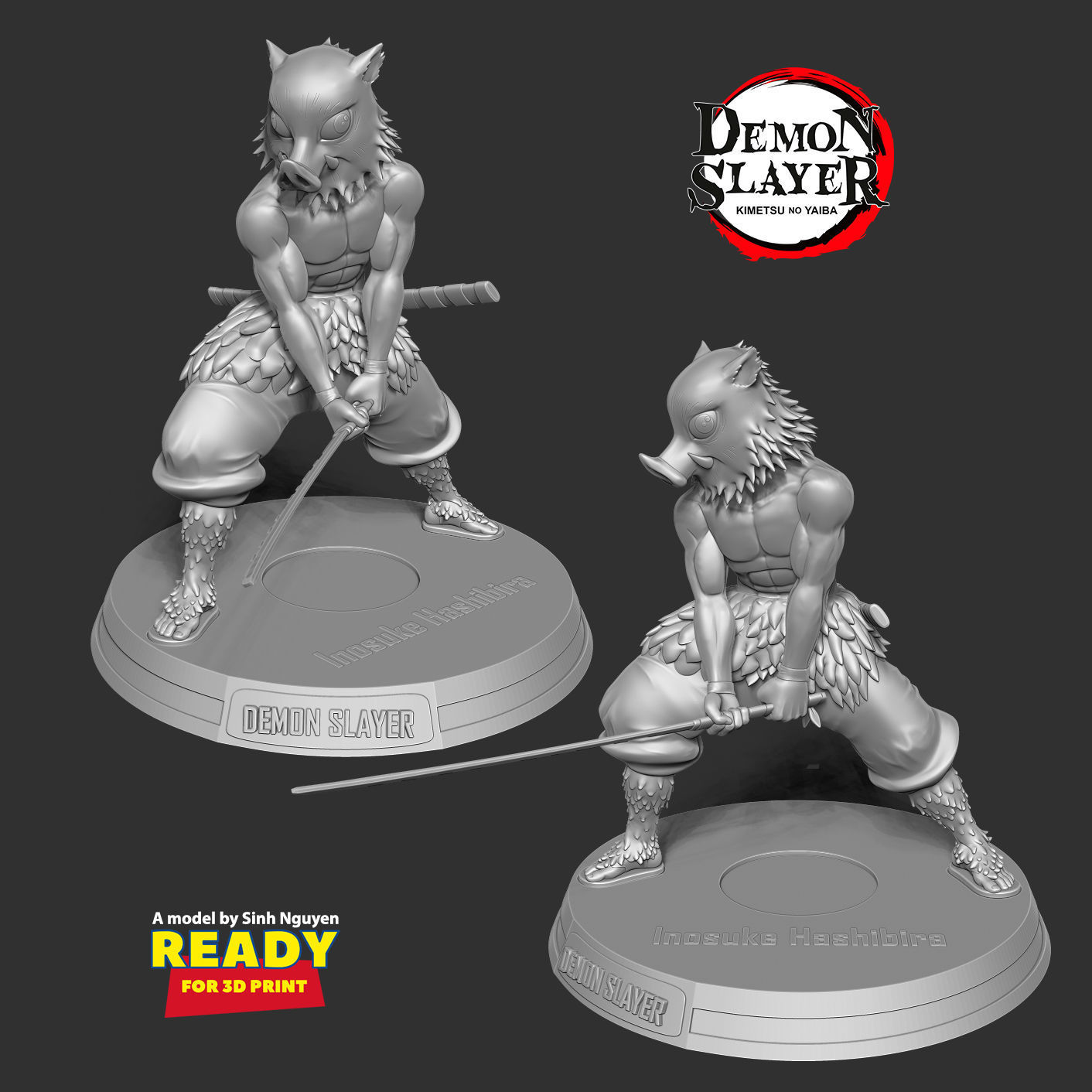 Inosuke Hashibira 3D print model_3