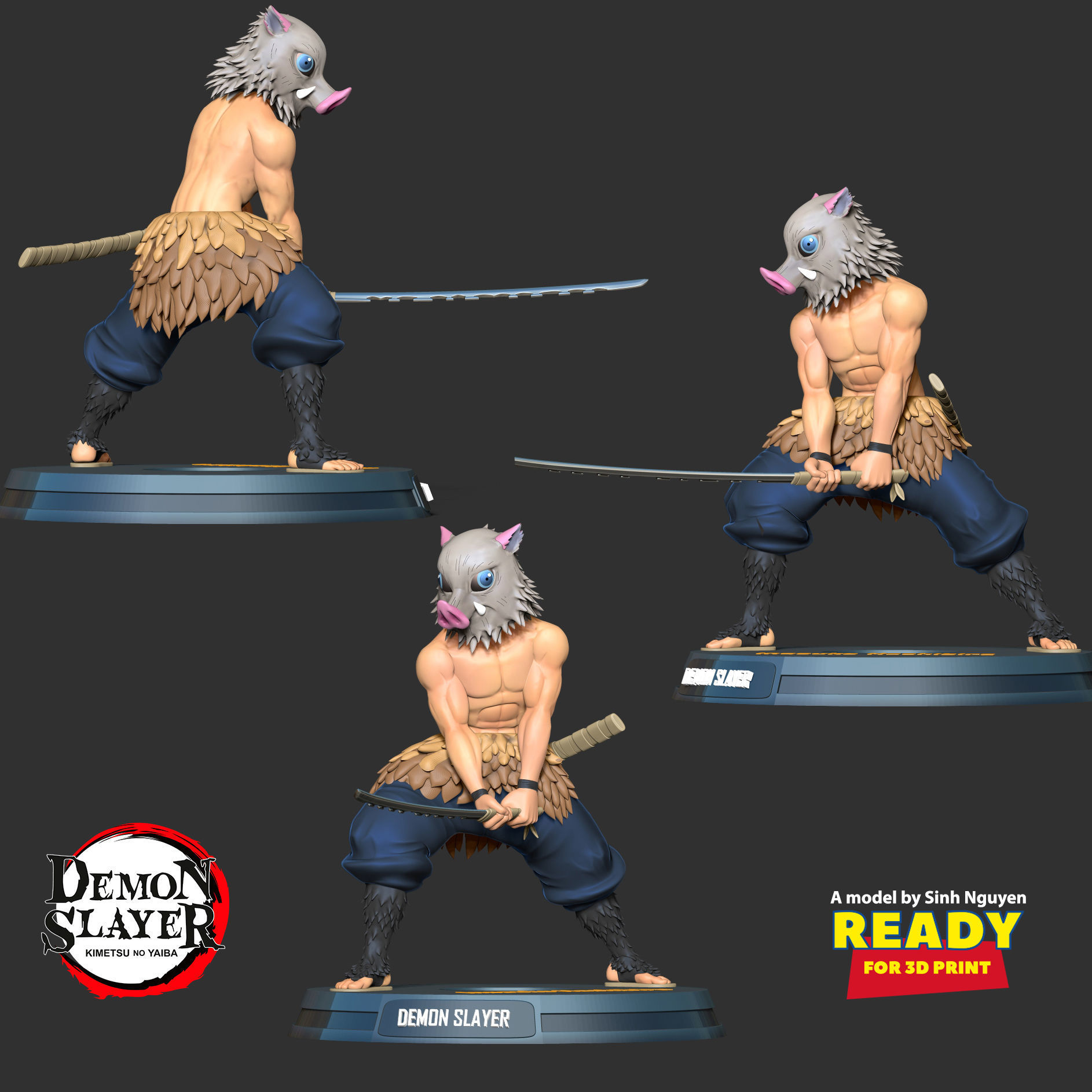 Inosuke Hashibira 3D print model_6