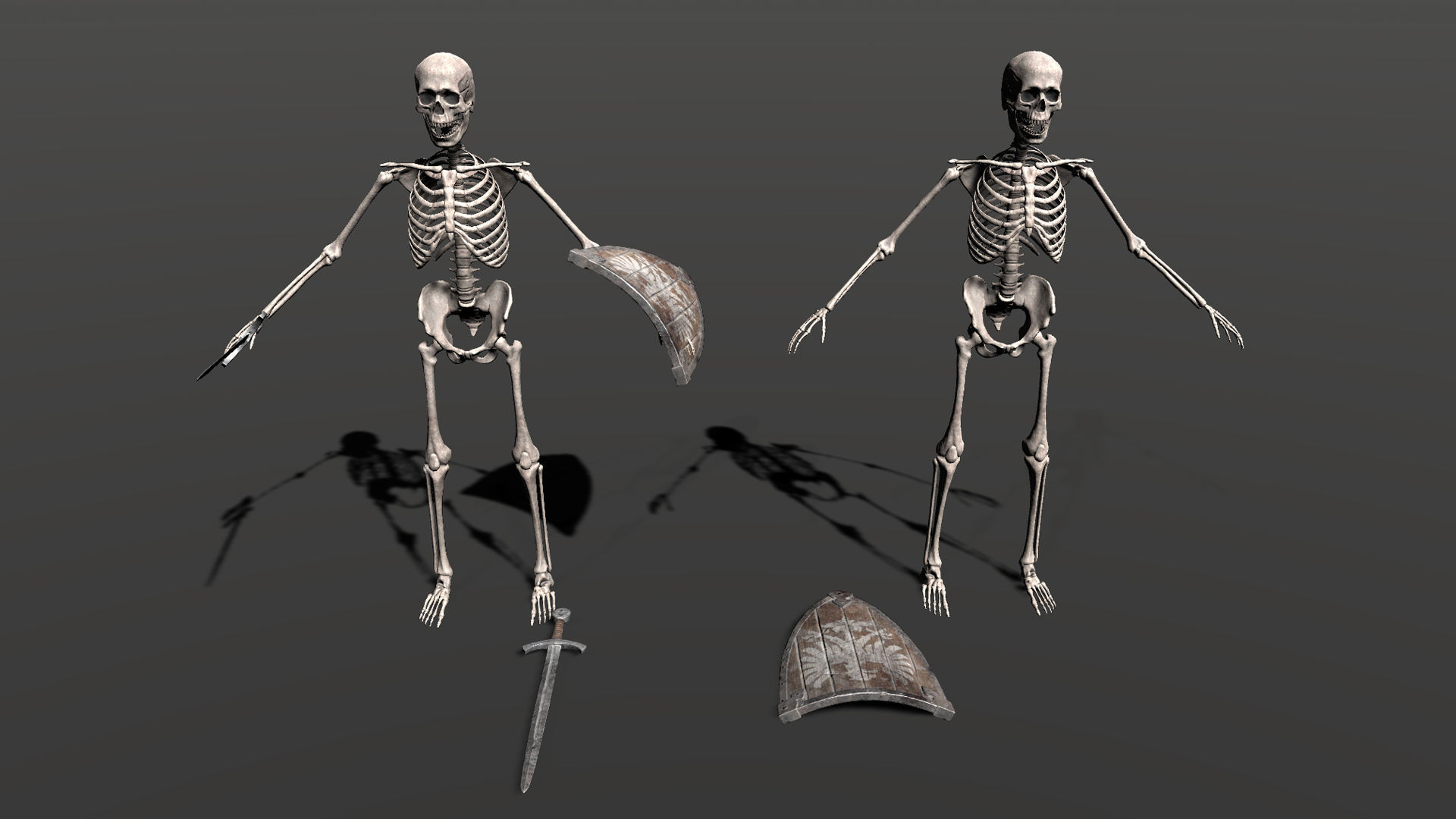 Skeleton Warrior - Game Ready Low-poly 3D model_21