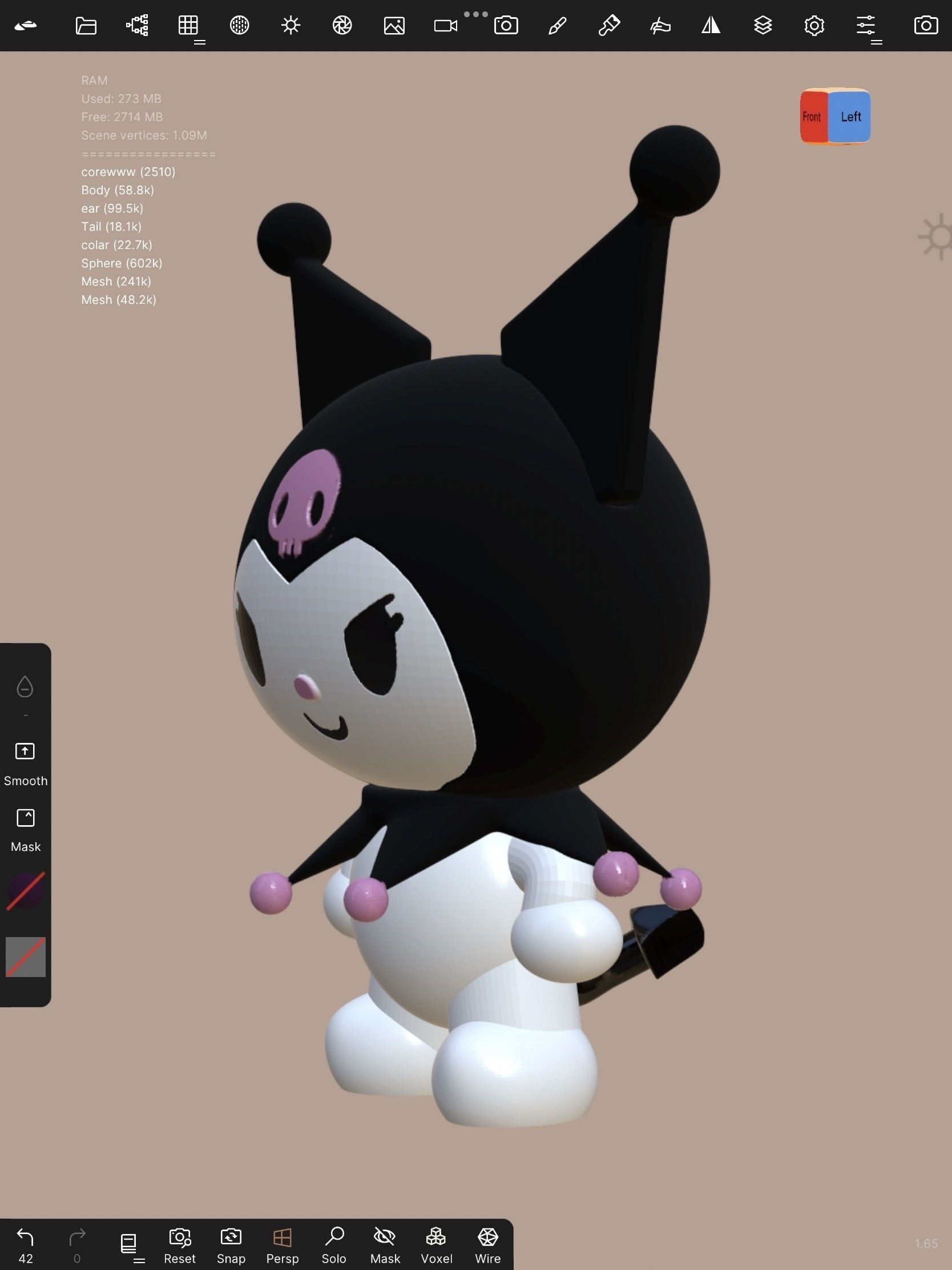 Kuromi from MyMelody 3D print ready 3D print model_2