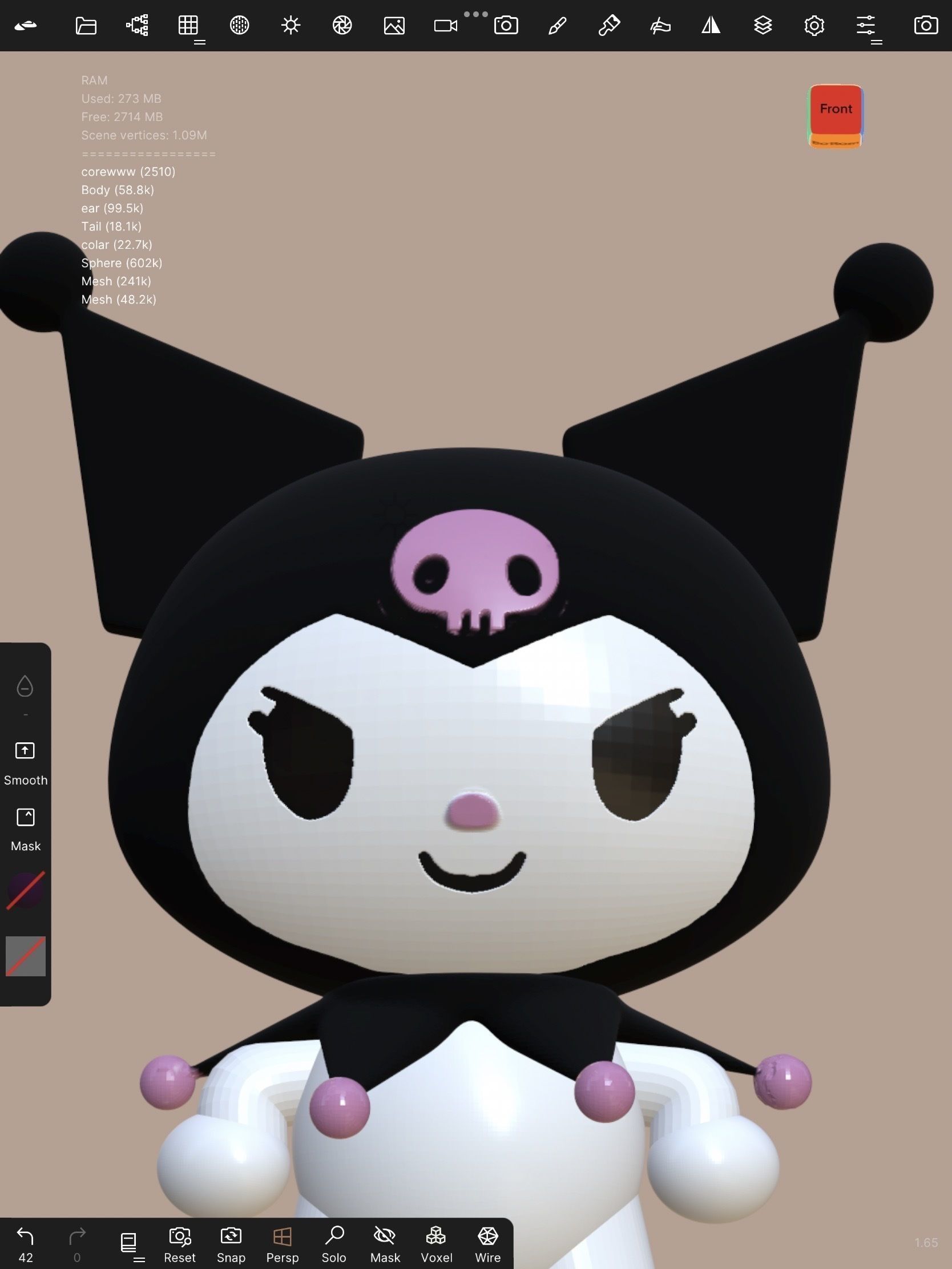 Kuromi from MyMelody 3D print ready 3D print model_1