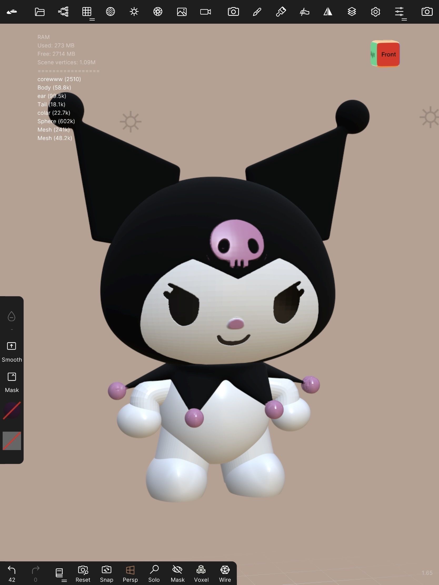 Kuromi from MyMelody 3D print ready 3D print model_3