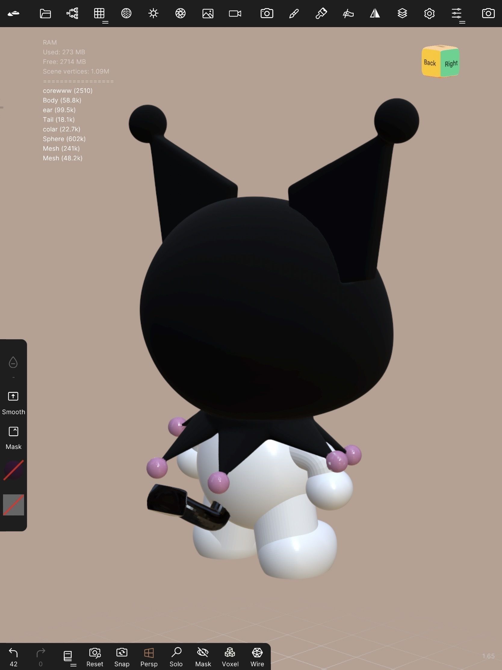 Kuromi from MyMelody 3D print ready 3D print model_4
