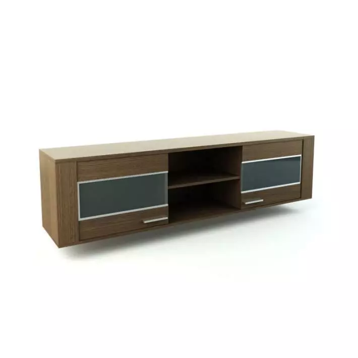 Modern Wooden Entertainment Center 3D model_0