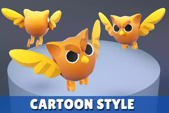 Cartoon Characters - Small Owl Warrior