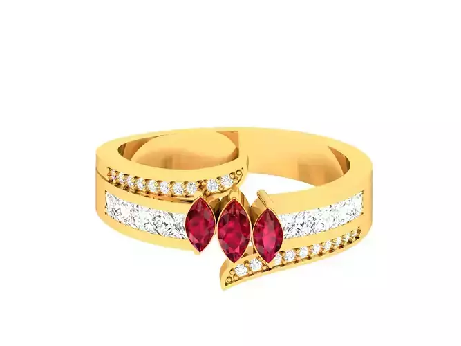 Women Wedding Marquise Stone Ring 3D print model
