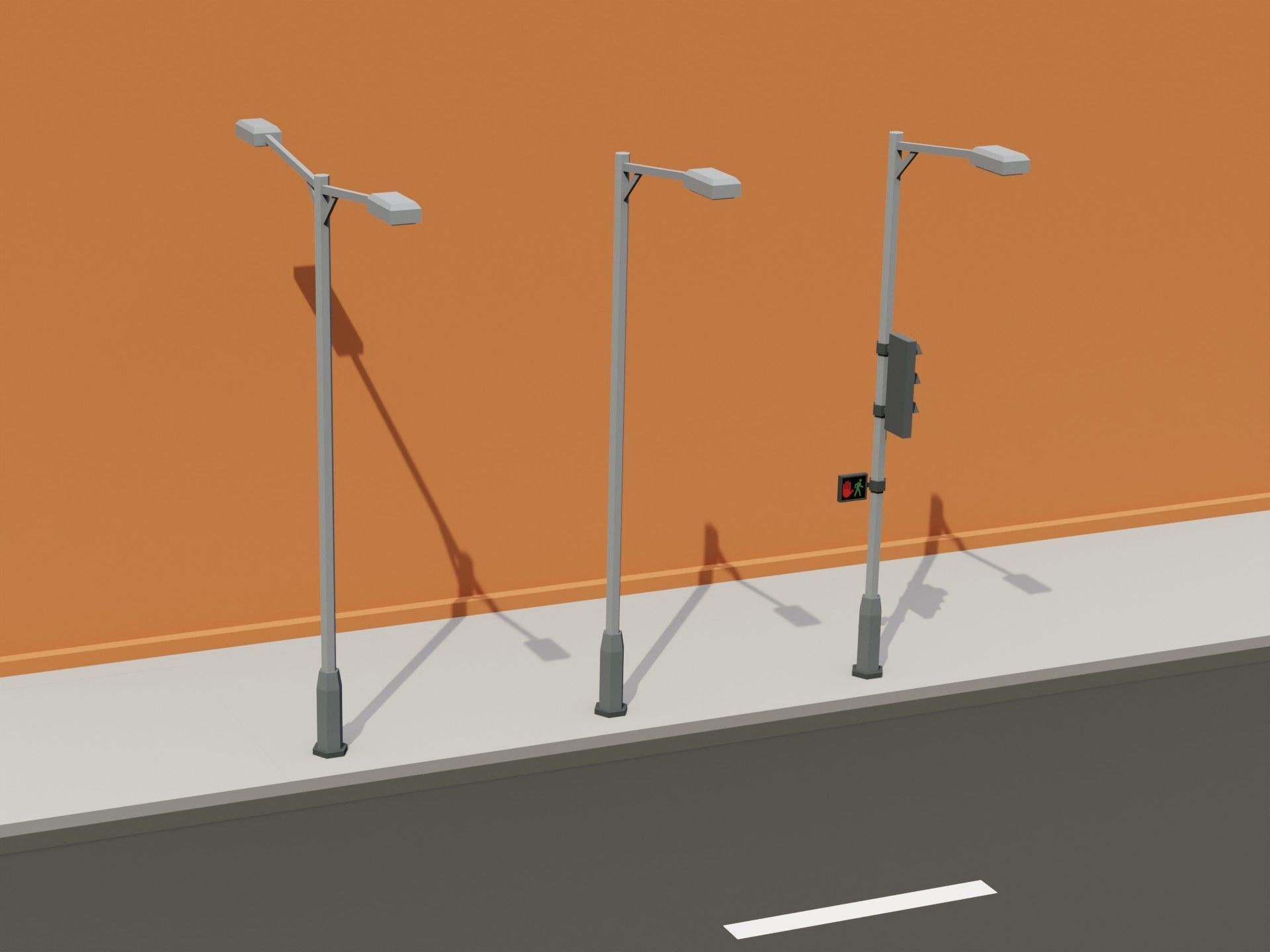 City street props assets pack Low-poly 3D model_5