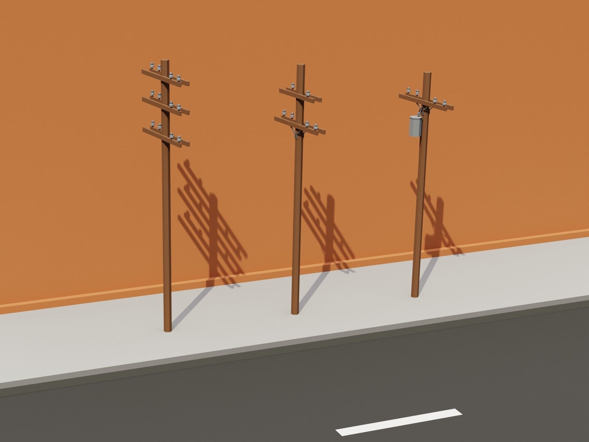 City street props assets pack Low-poly 3D model_4