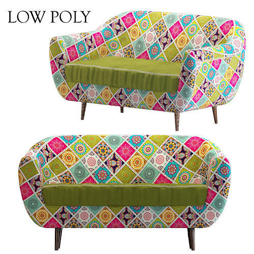seater sofa Free low-poly 3D model