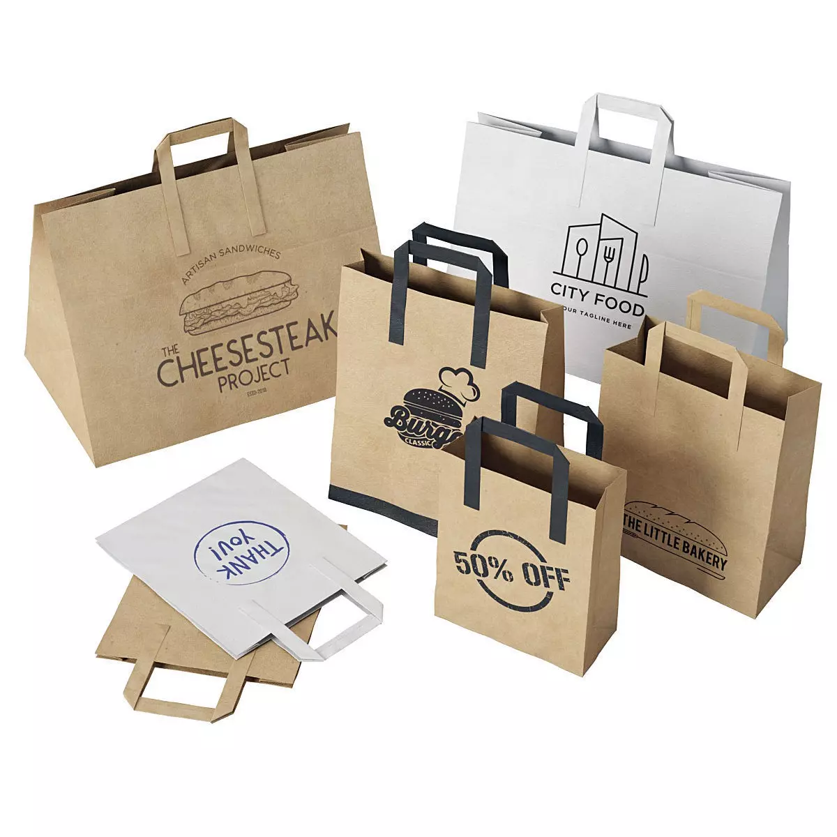 Paper bag 5 3D model_0