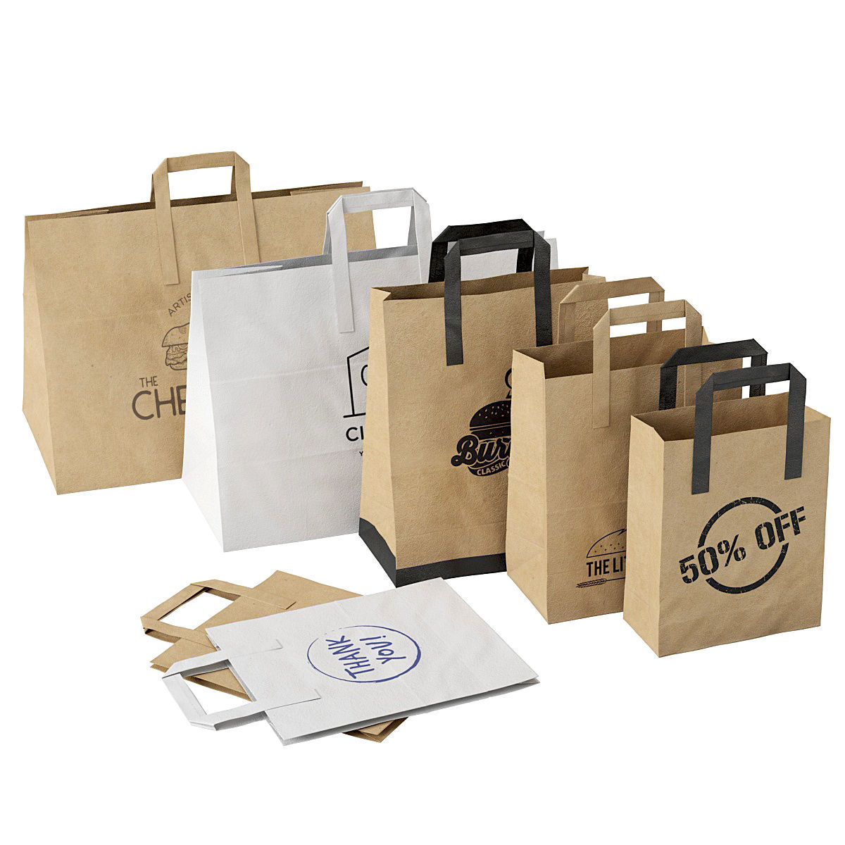 Paper bag 5 3D model_2