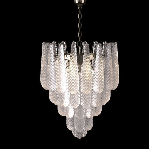Italian Murano Petals Chandelier 3D model