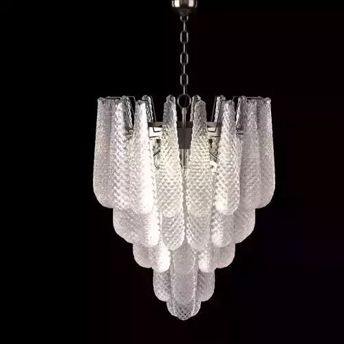 Italian Murano Petals Chandelier 3D model