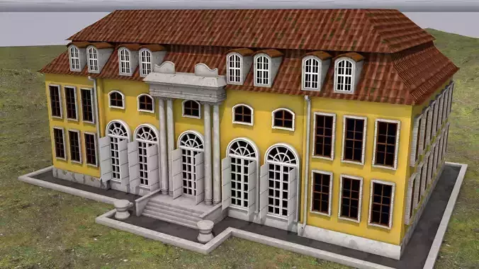 Building house on grassy field