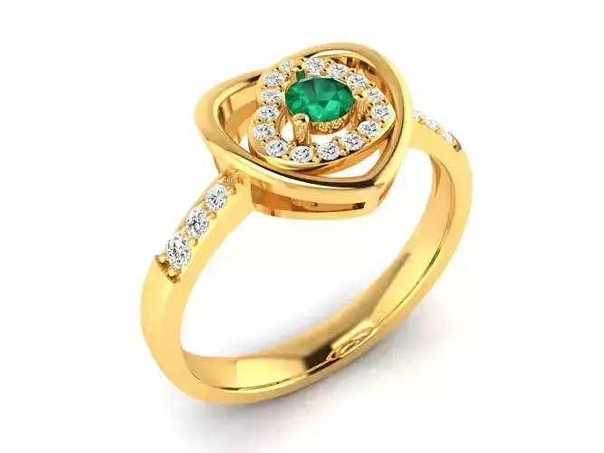 Women Solitaire Engagement Wedding Heart Ring