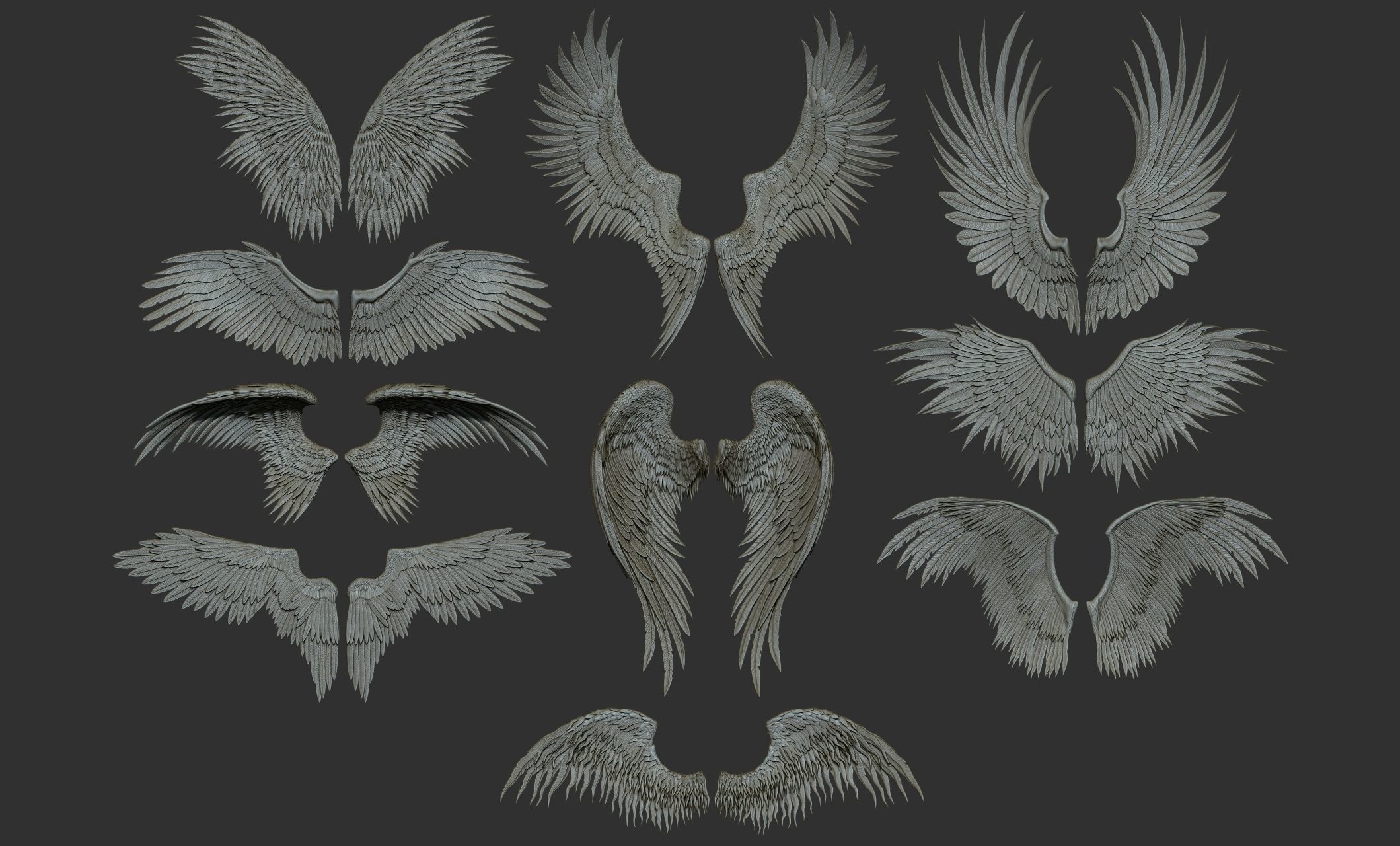 10 Wings 3D model_1