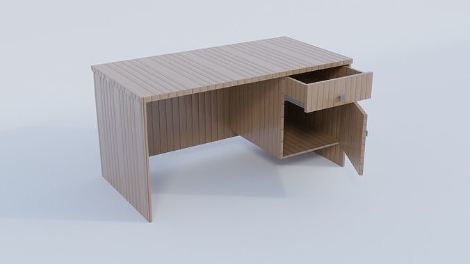 3D model Wooden Study Table VR / AR / low-poly | CGTrader