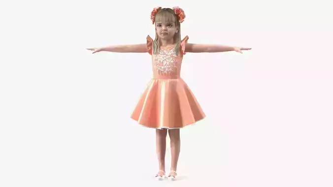 Child Girl Party Style T-pose