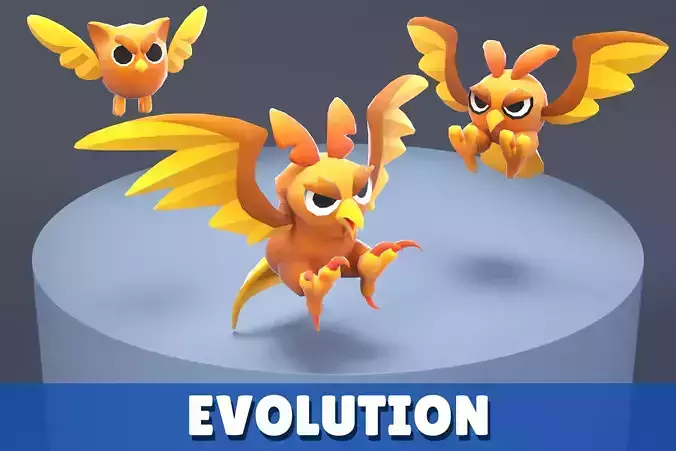 Cartoon Characters - Evolution Owl Warriors