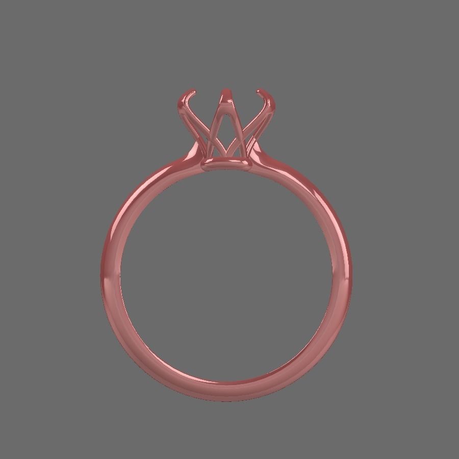 6-Prongs Solitaire ring 3D print model_2