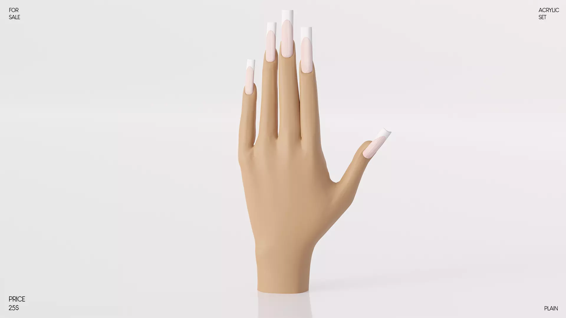 ANGEL NUMBER ACRYLIC SET SECONDLIFE Low-poly 3D model_0