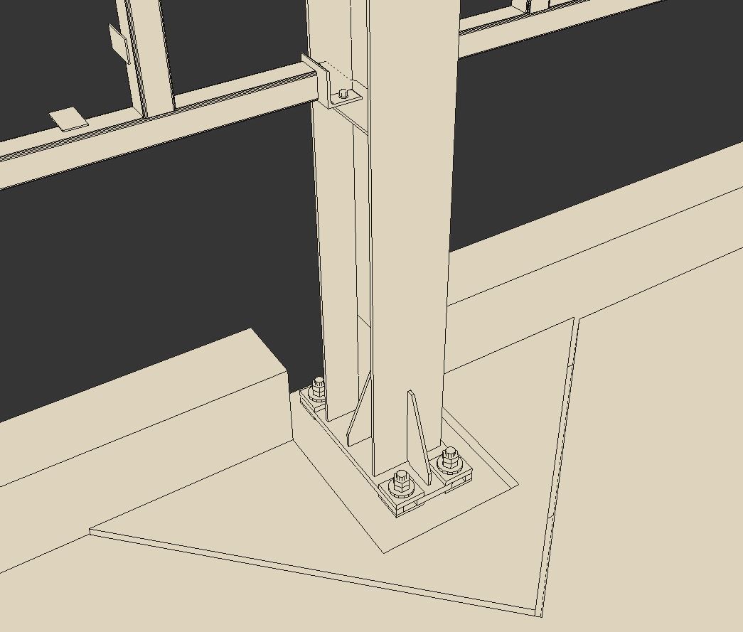 Depot steel structure with scaffolding Low-poly 3D model_5