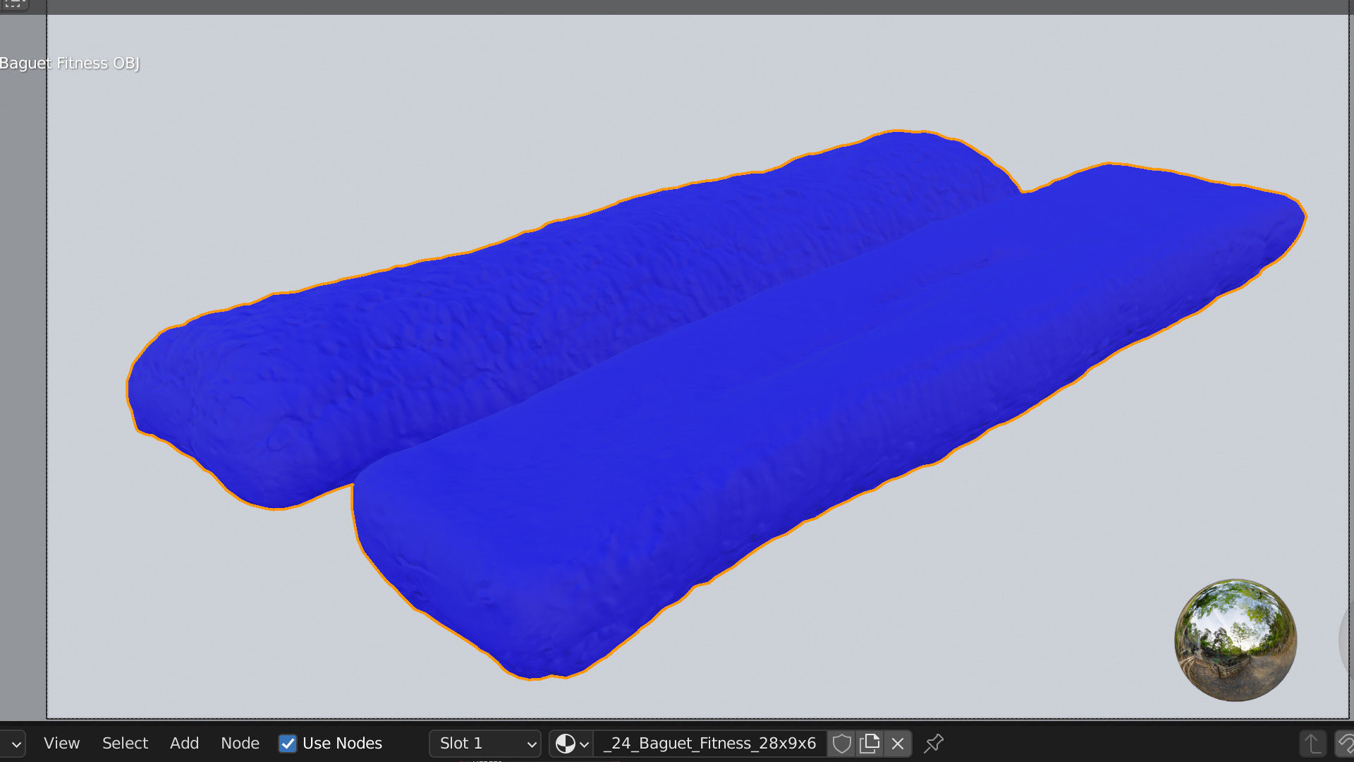 Baguette or cut French bread with seeds and spices 3D model_5