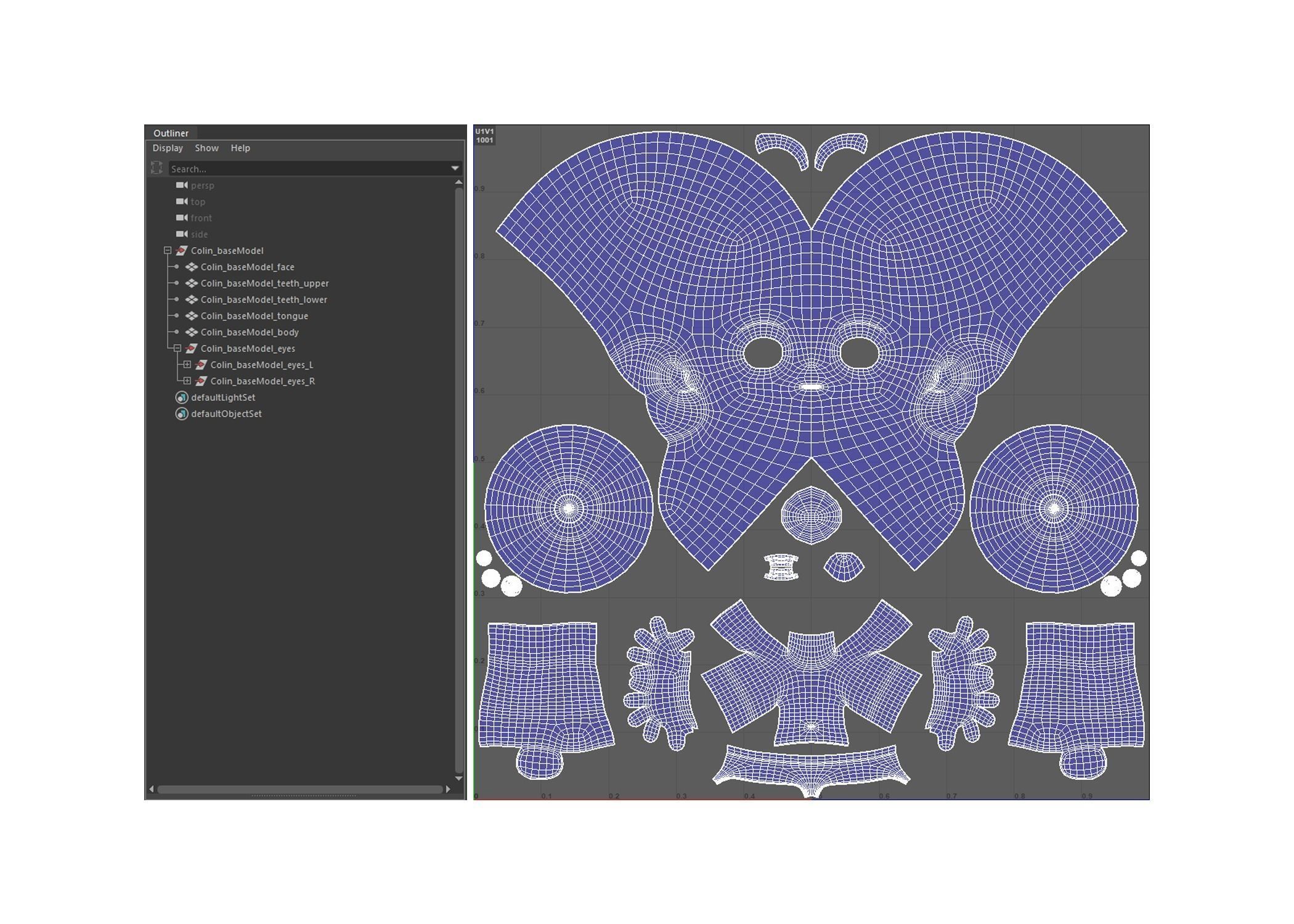 Colin basemesh Low-poly 3D model_4