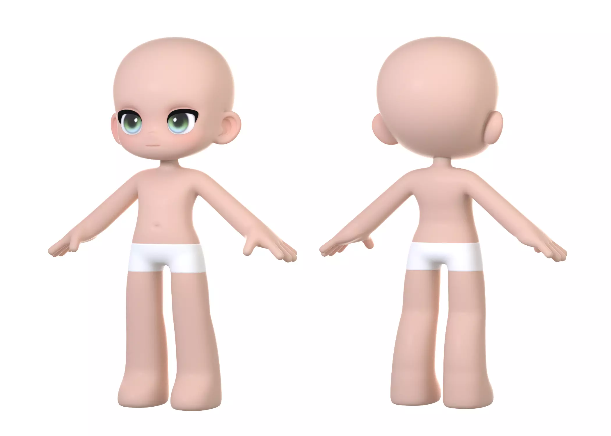 Colin basemesh Low-poly 3D model_0