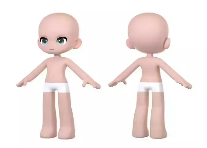Colin basemesh Low-poly 3D model