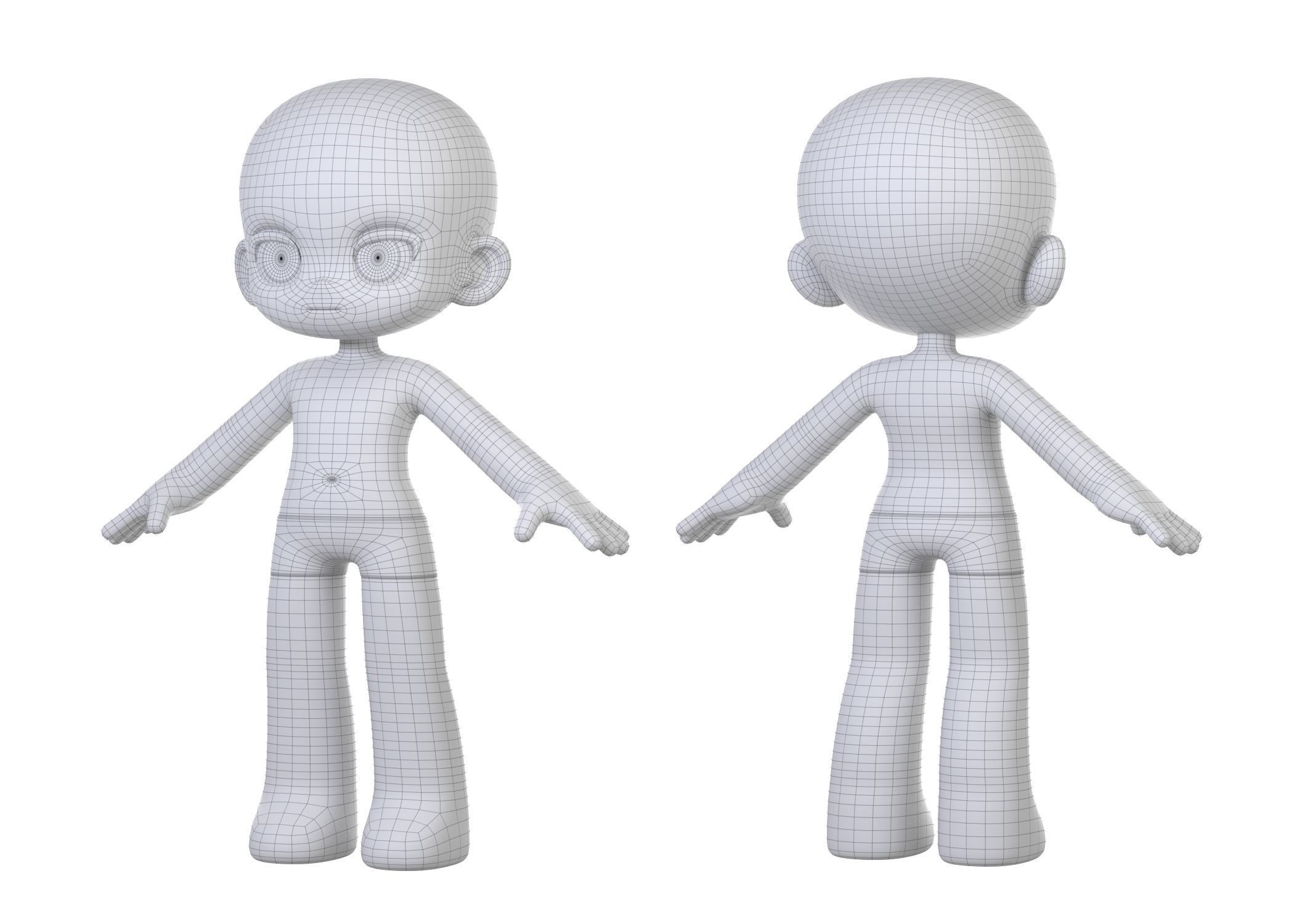 Colin basemesh Low-poly 3D model_2