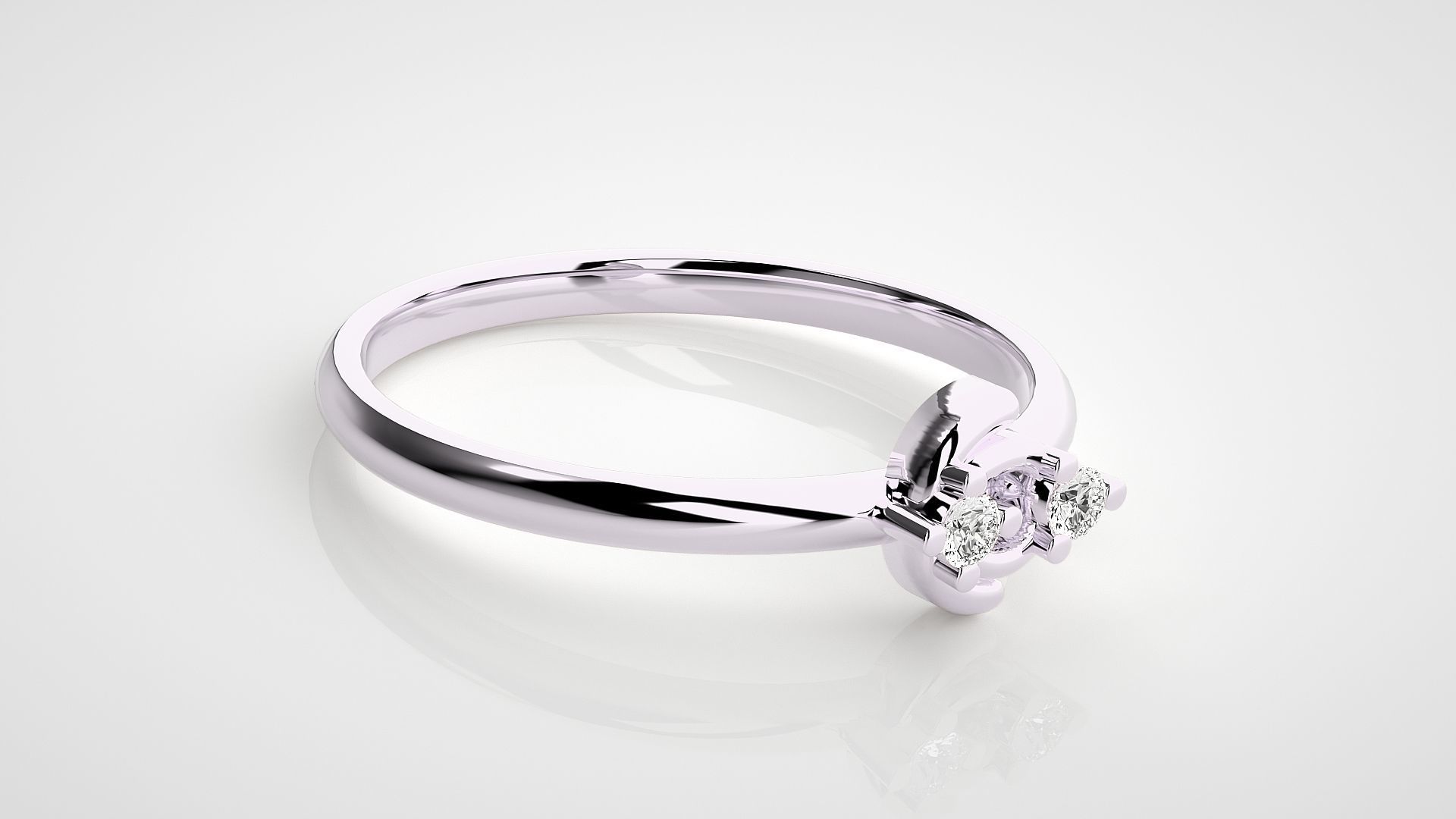 Ultra light wt minimalist Women Ring 3dm stl renders 3D print model_11