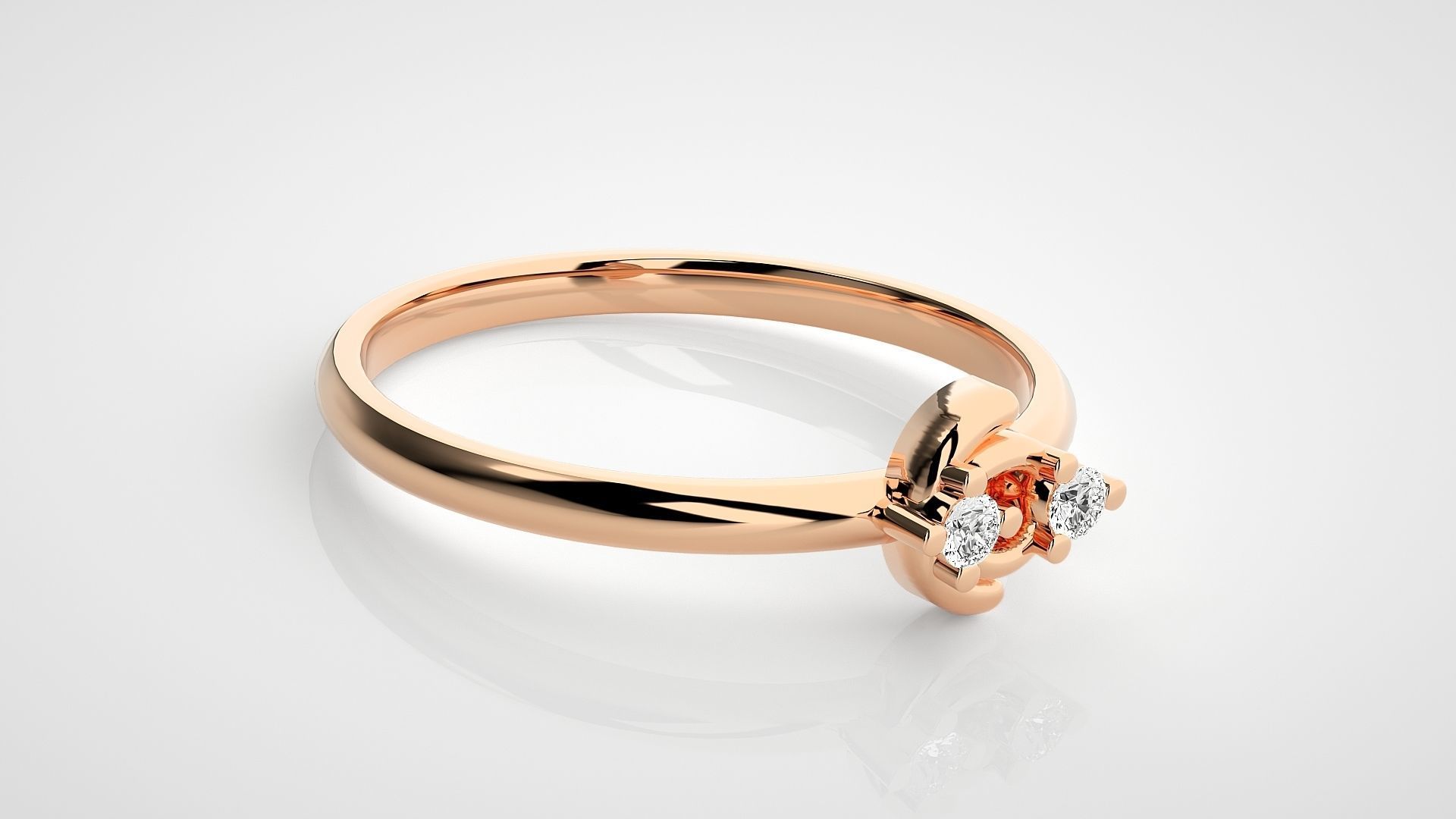 Ultra light wt minimalist Women Ring 3dm stl renders 3D print model_1