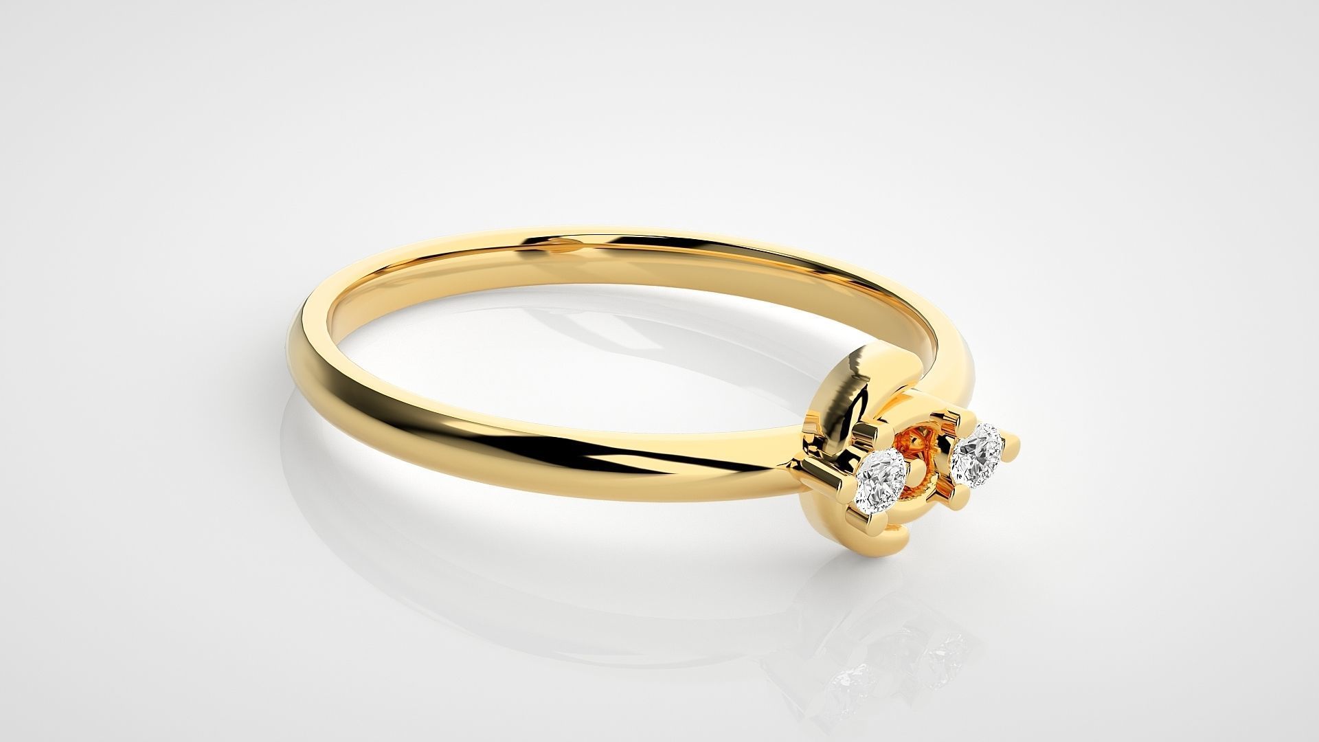 Ultra light wt minimalist Women Ring 3dm stl renders 3D print model_20