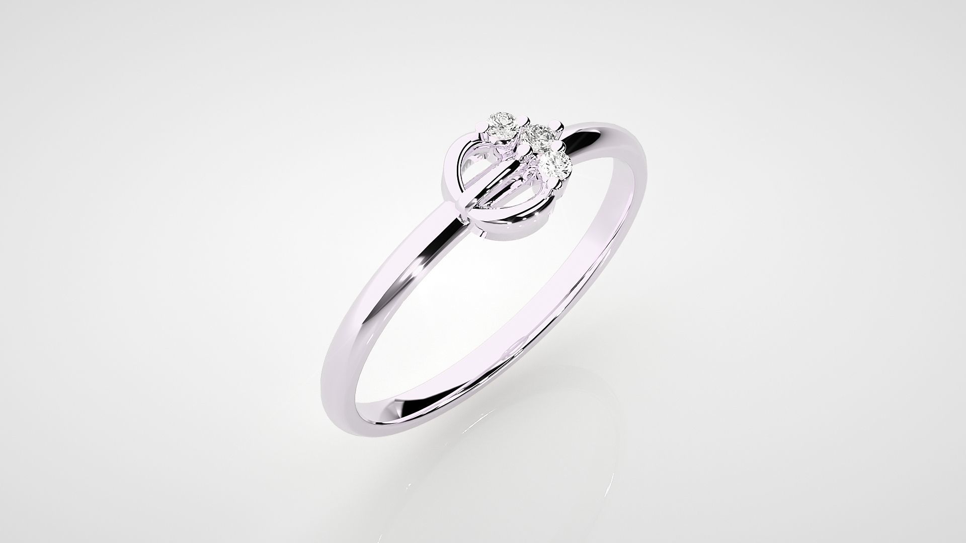 Ultra light wt minimalist Women Ring 3dm stl renders 3D print model_12