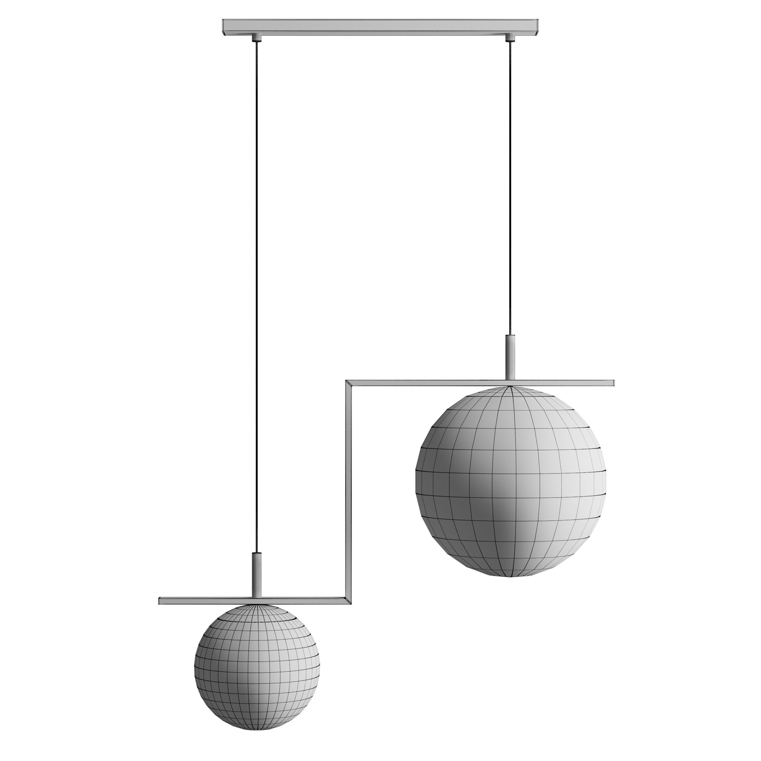 Hanglamp Zac 2 lamps zwart 3D model_3