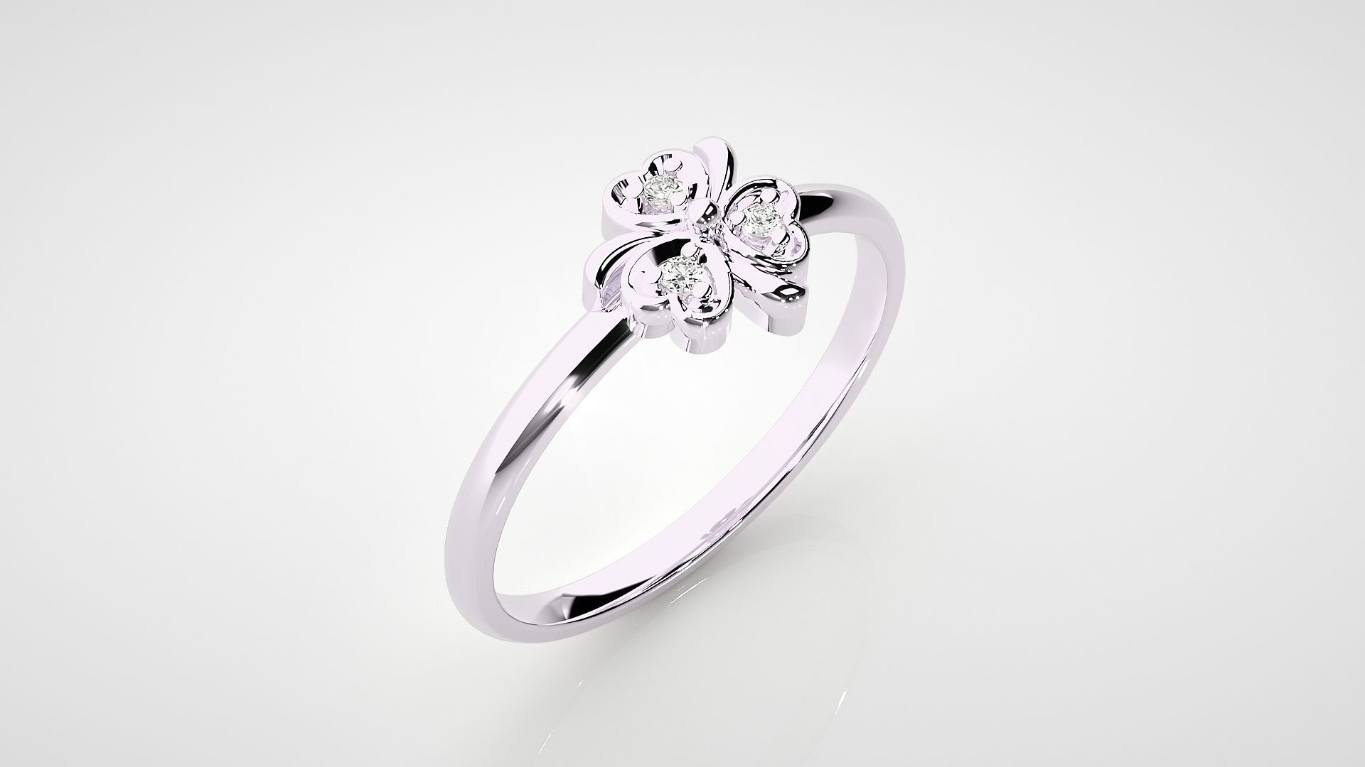 Flower Ultra light wt minimalist Women Ring 3dm stl renders 3D print model_12