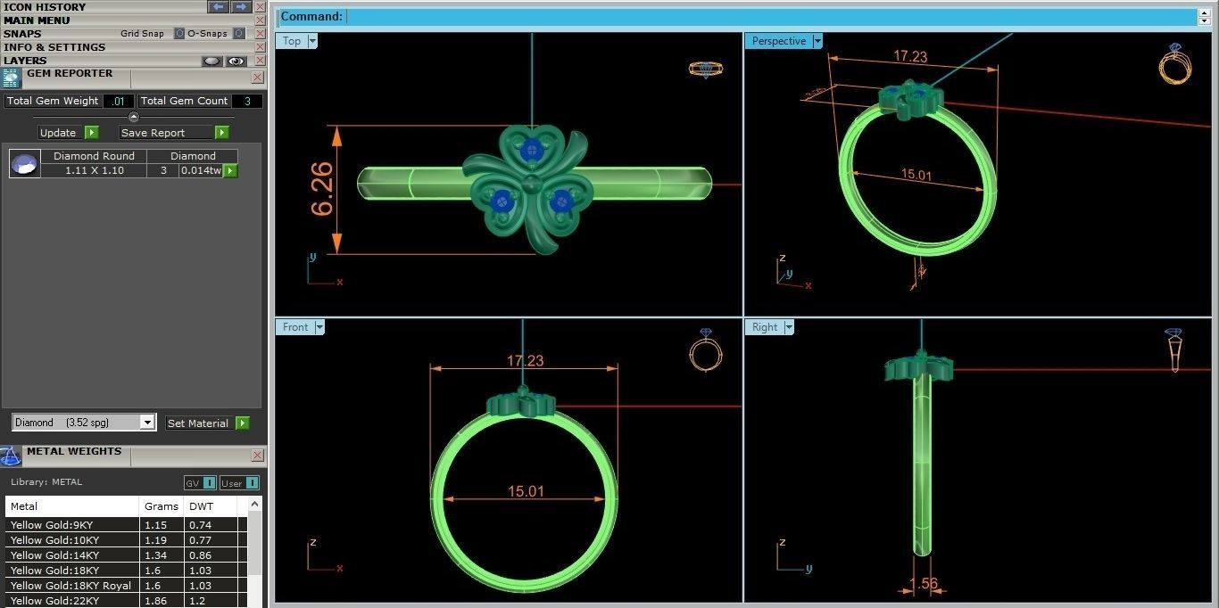 Flower Ultra light wt minimalist Women Ring 3dm stl renders 3D print model_3