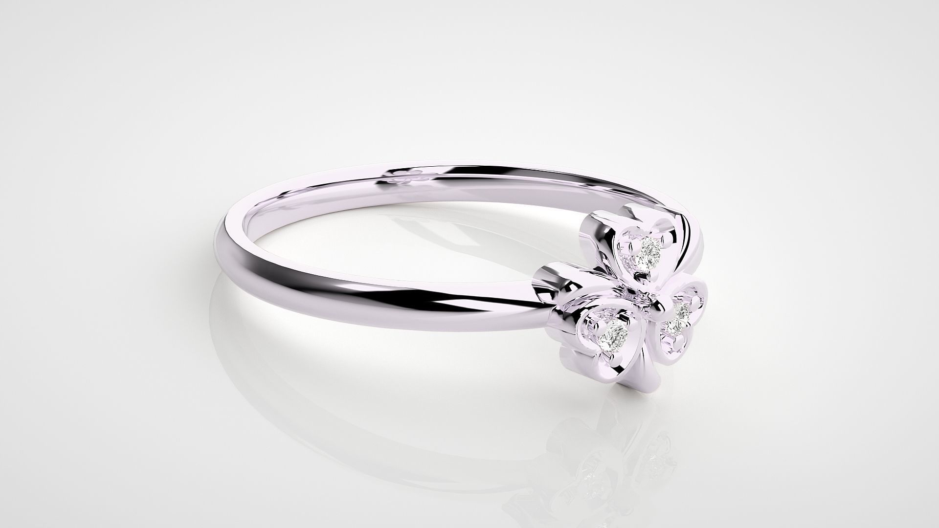 Flower Ultra light wt minimalist Women Ring 3dm stl renders 3D print model_11