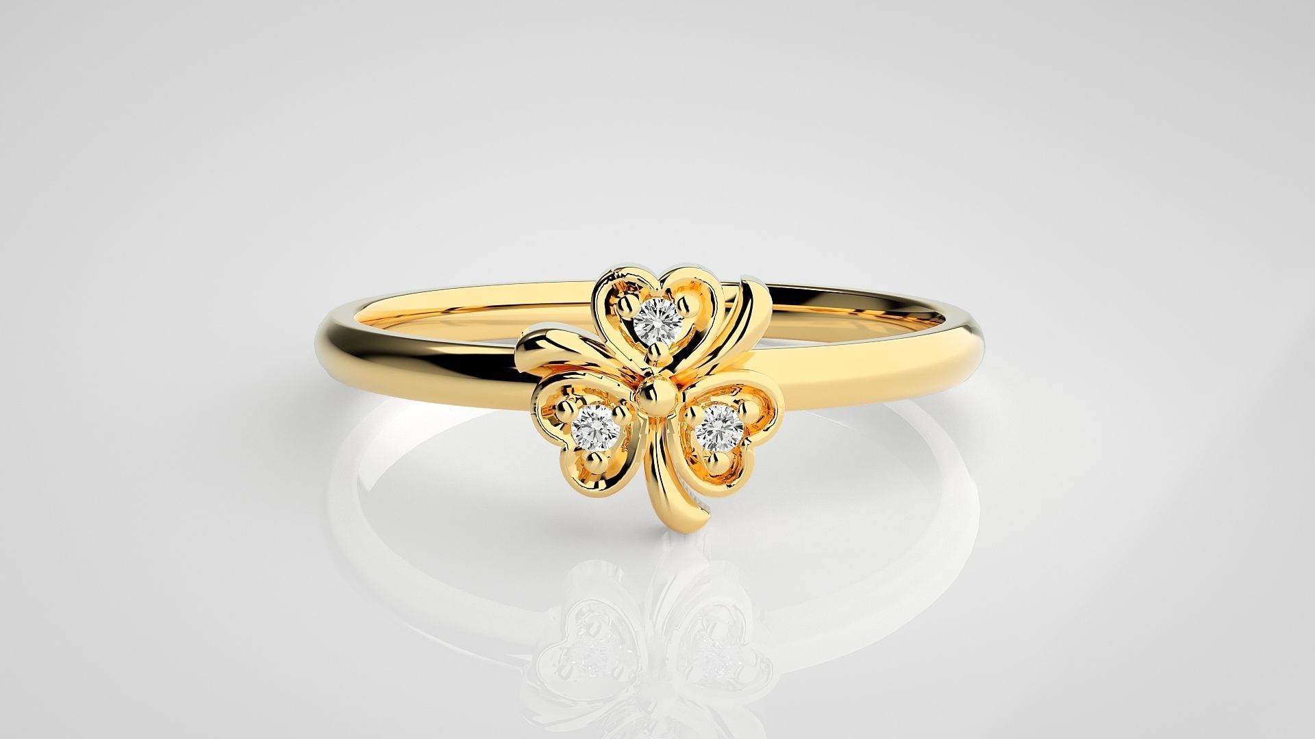 Flower Ultra light wt minimalist Women Ring 3dm stl renders 3D print model_19