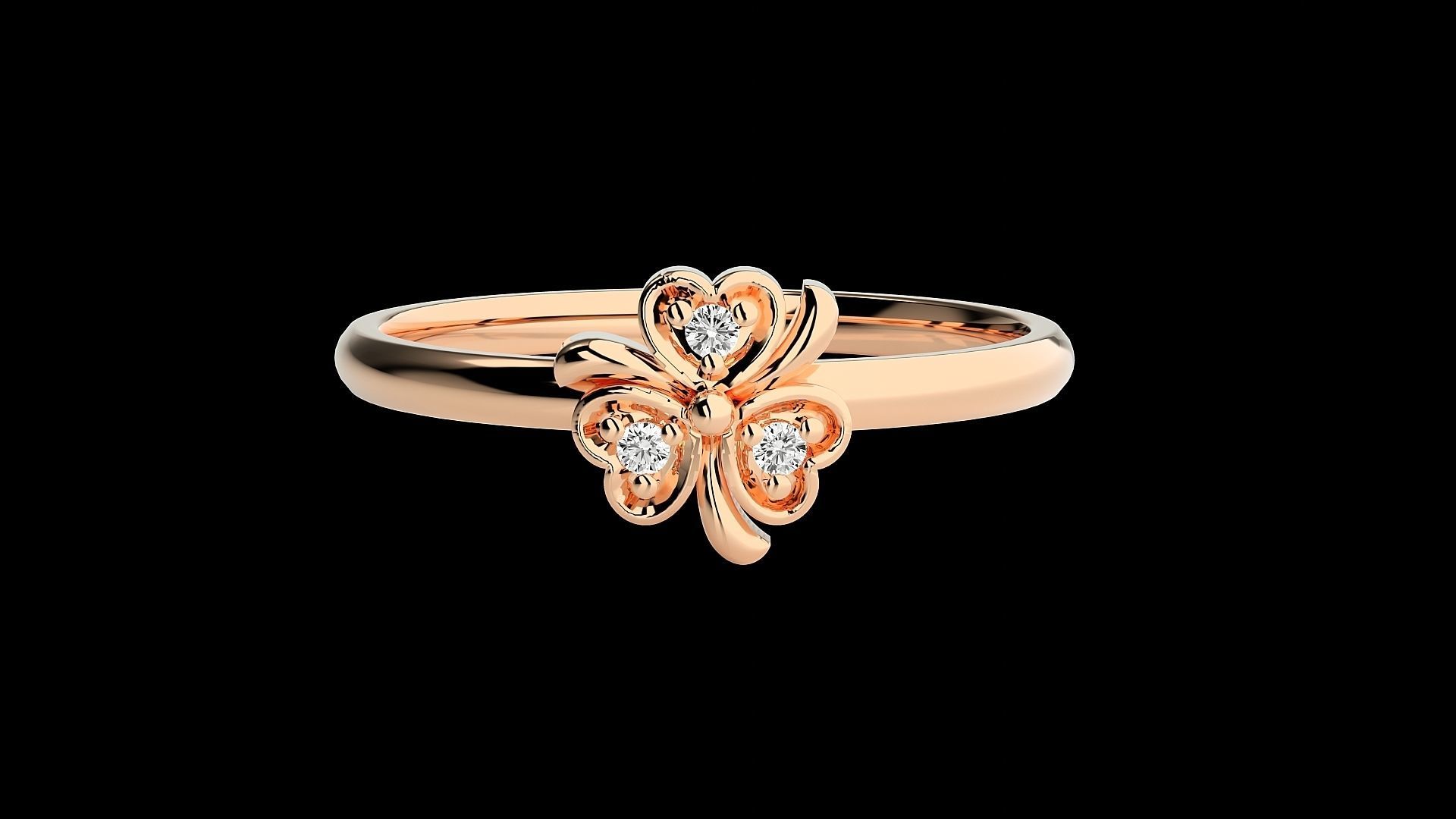 Flower Ultra light wt minimalist Women Ring 3dm stl renders 3D print model_4