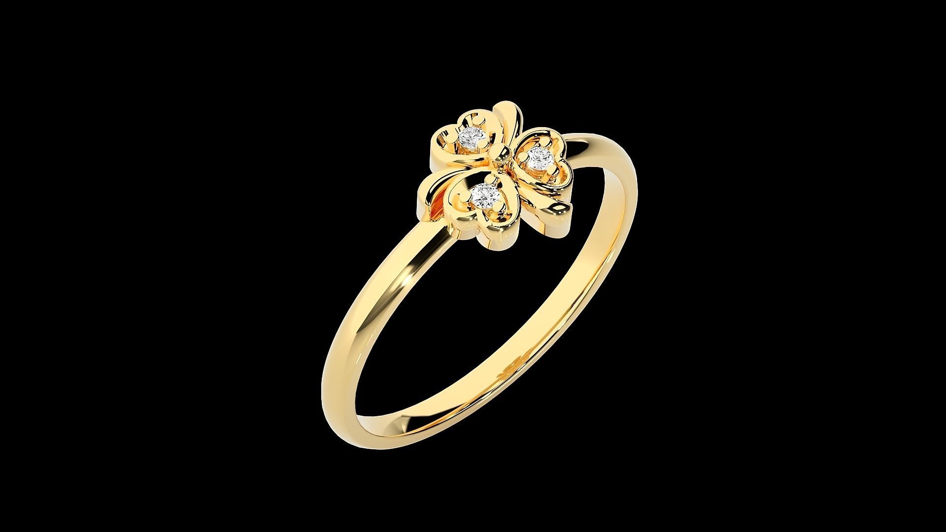 Flower Ultra light wt minimalist Women Ring 3dm stl renders 3D print model_27