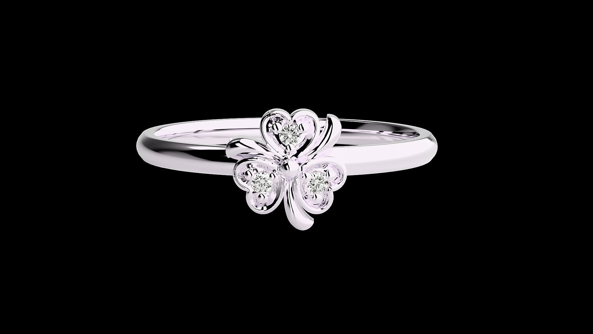 Flower Ultra light wt minimalist Women Ring 3dm stl renders 3D print model_13