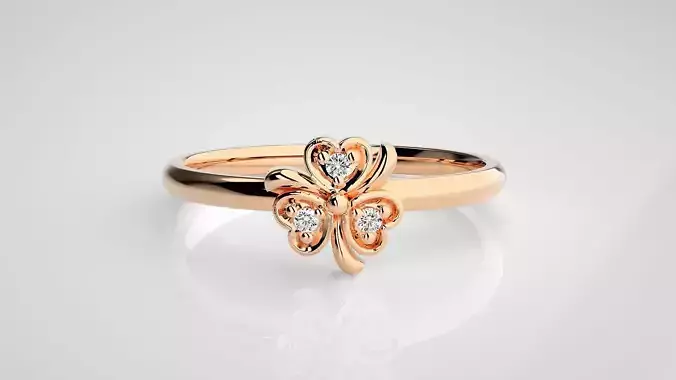 Flower Ultra light wt minimalist Women Ring 3dm stl renders