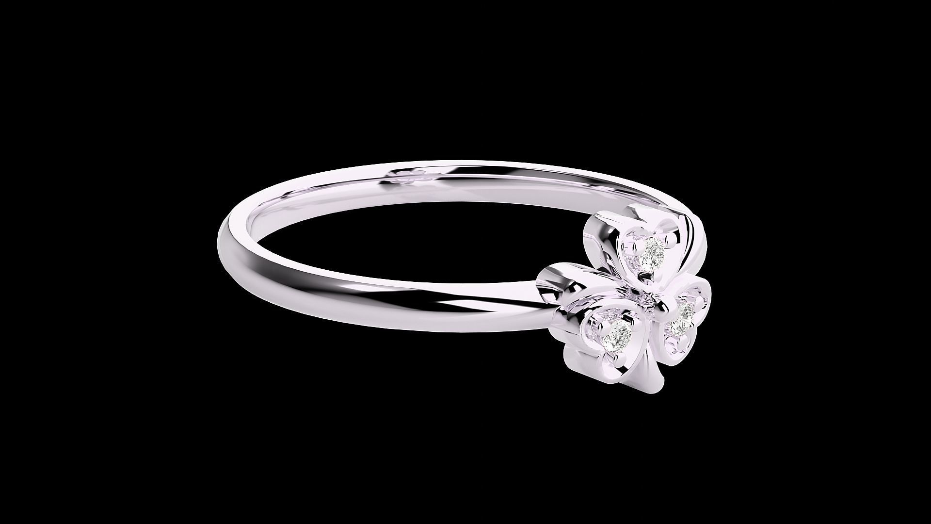 Flower Ultra light wt minimalist Women Ring 3dm stl renders 3D print model_15