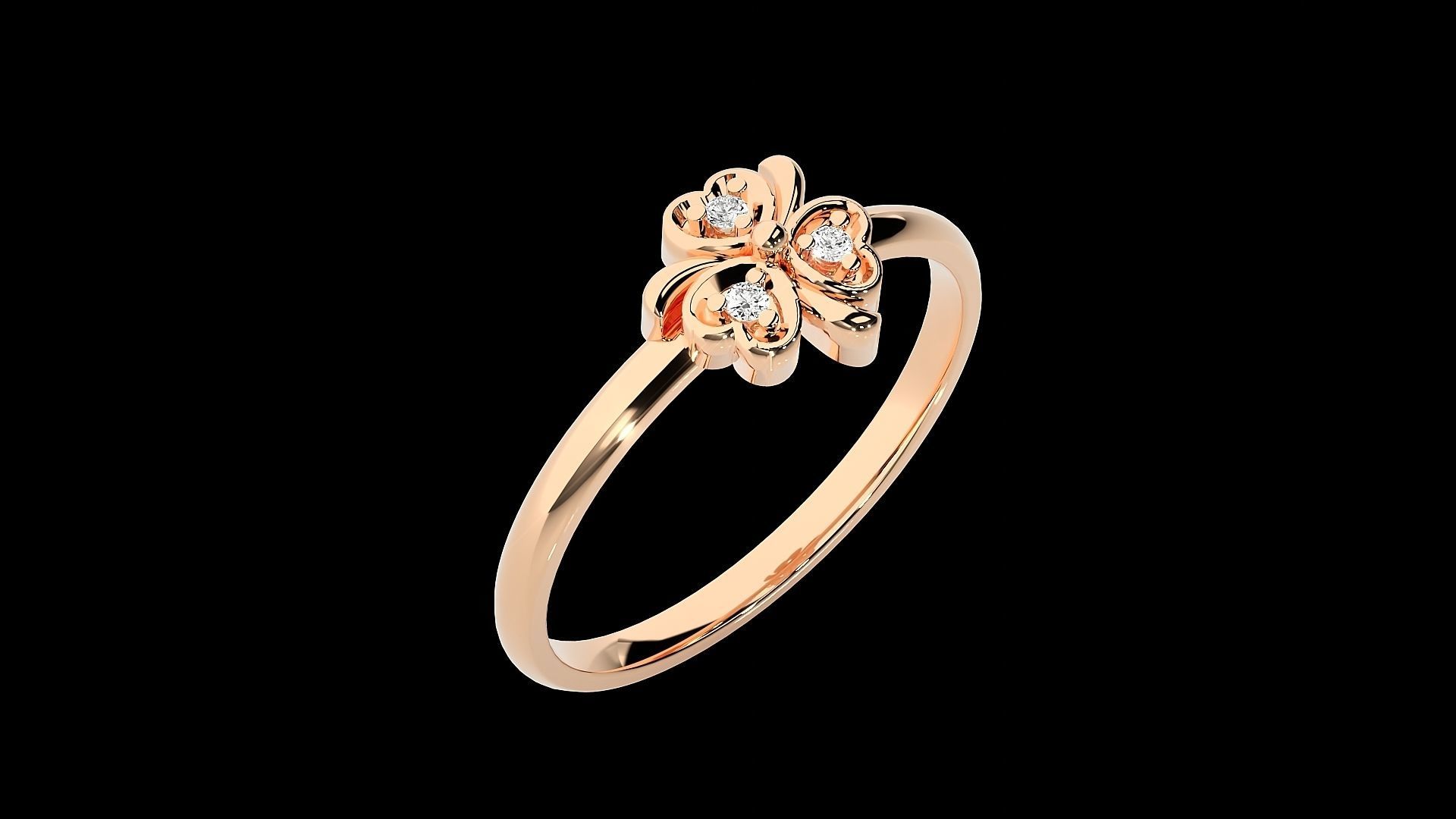 Flower Ultra light wt minimalist Women Ring 3dm stl renders 3D print model_8